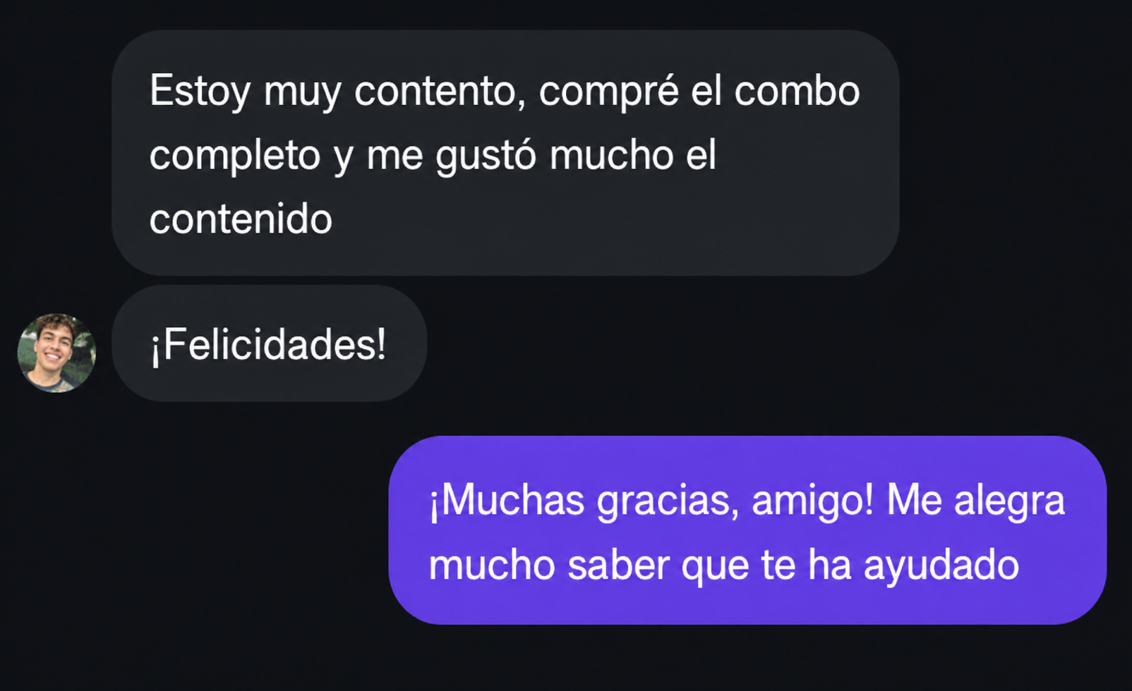Testimonio de estudiante: compró el combo completo y le gustó el contenido
